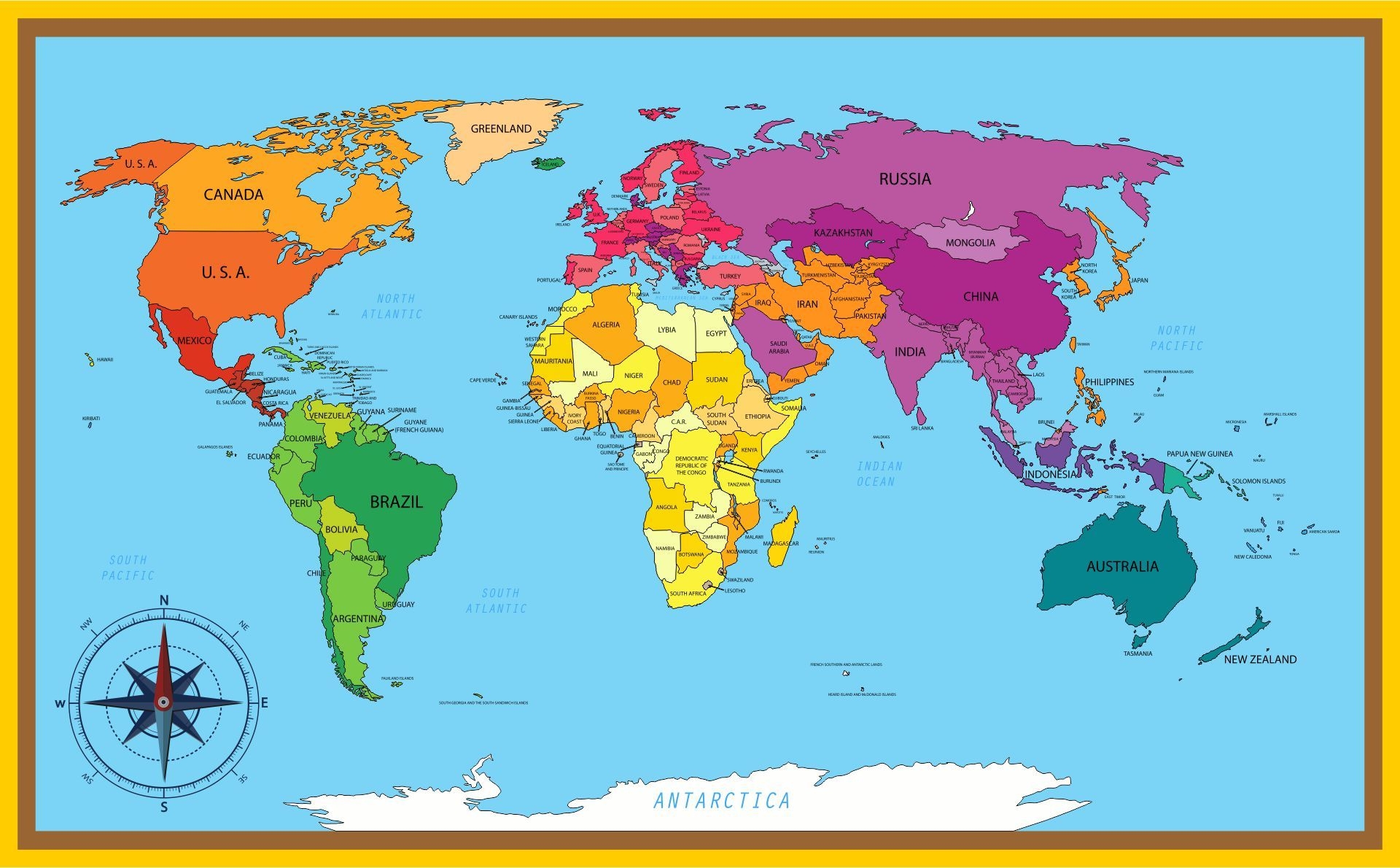 10 Best Free Large Printable World Map PDF For Free At Printablee 