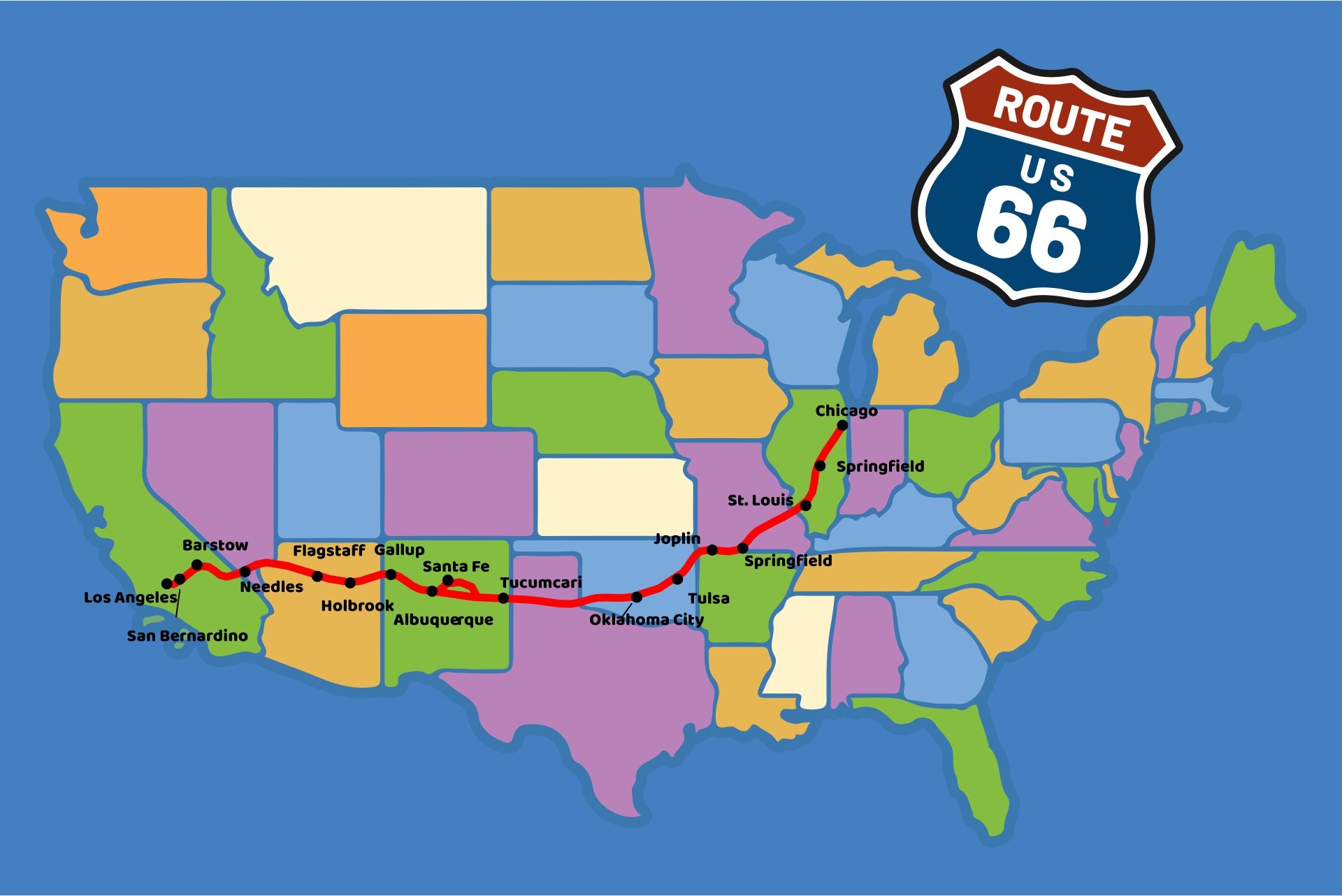 6 Best Images Of Printable Route Maps Printable Route 66 Map United  6 Best Images Of Printable Route Maps Printable Route 66 Map United