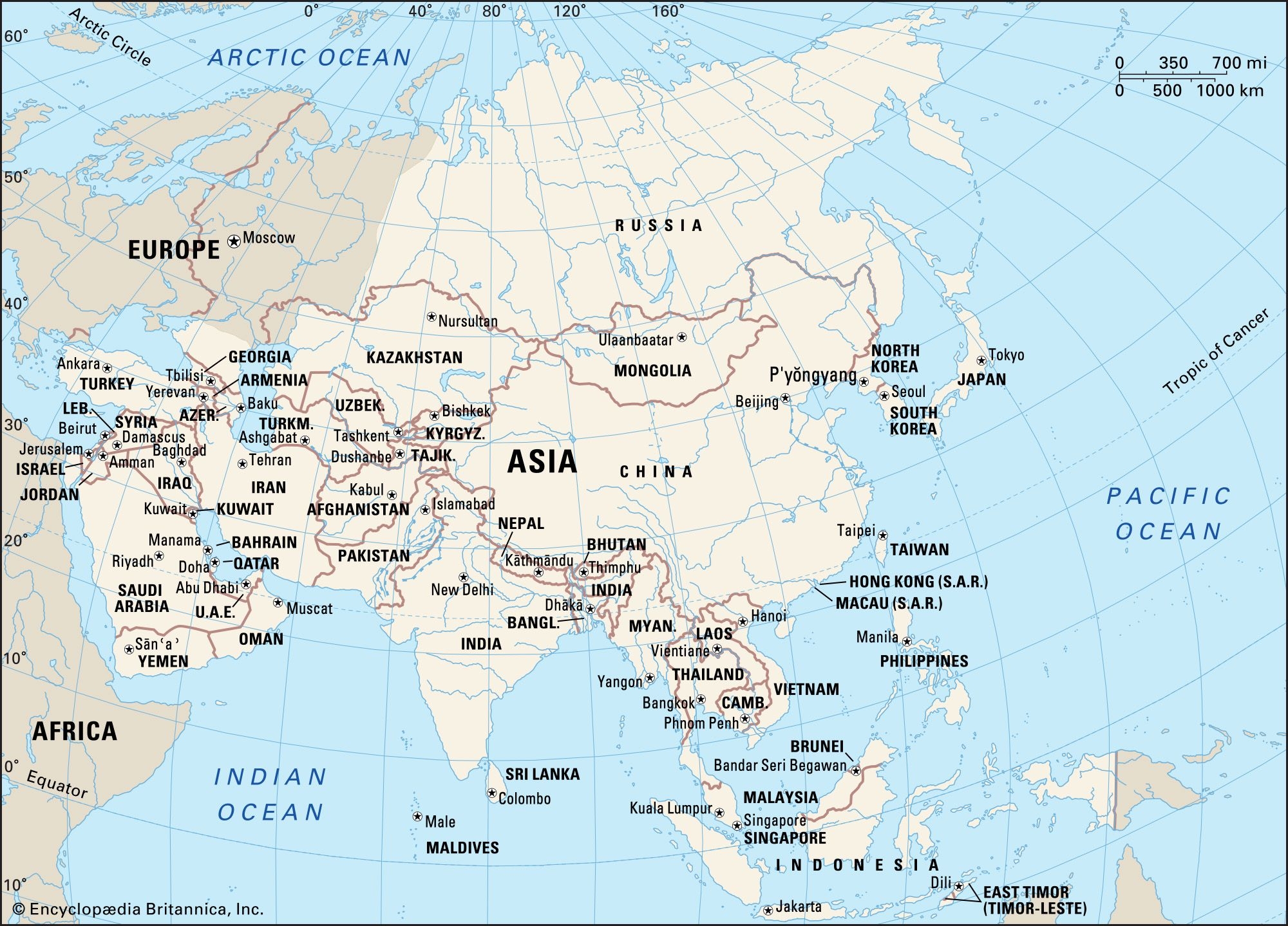 Asia Continent Countries Regions Map Facts Britannica