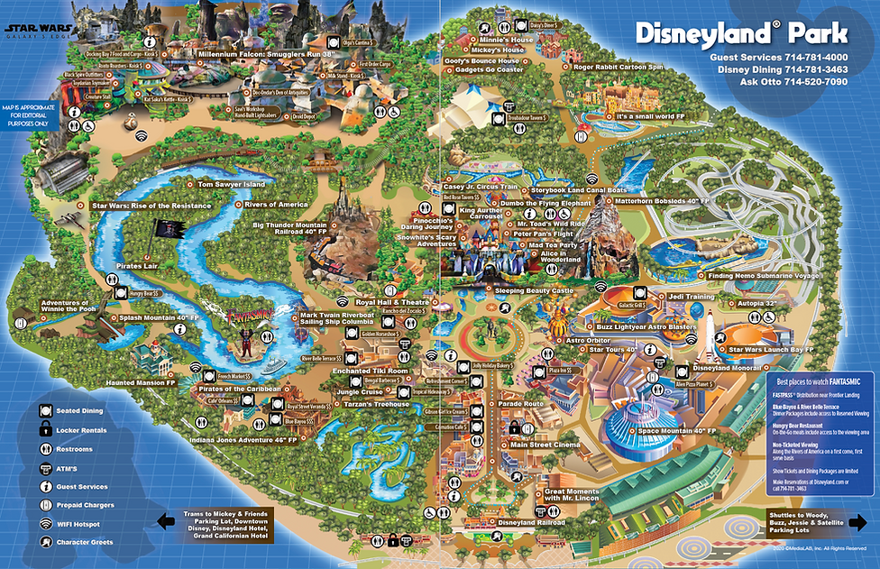Detailed Disneyland Park Map In Anaheim California Plan Your Trip Before
