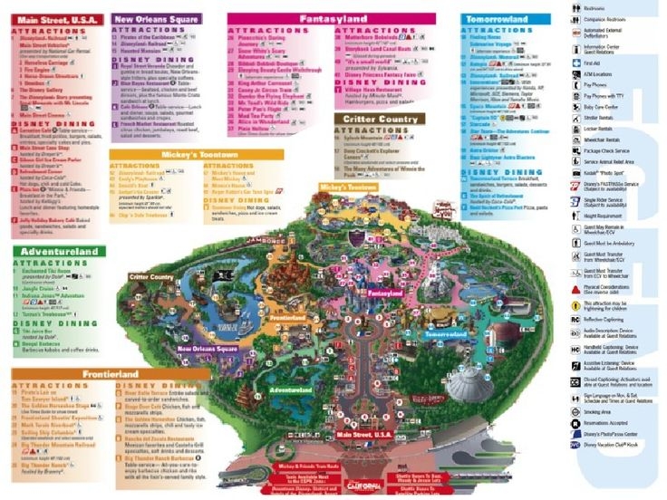 Disneyland Printable Map Of Park