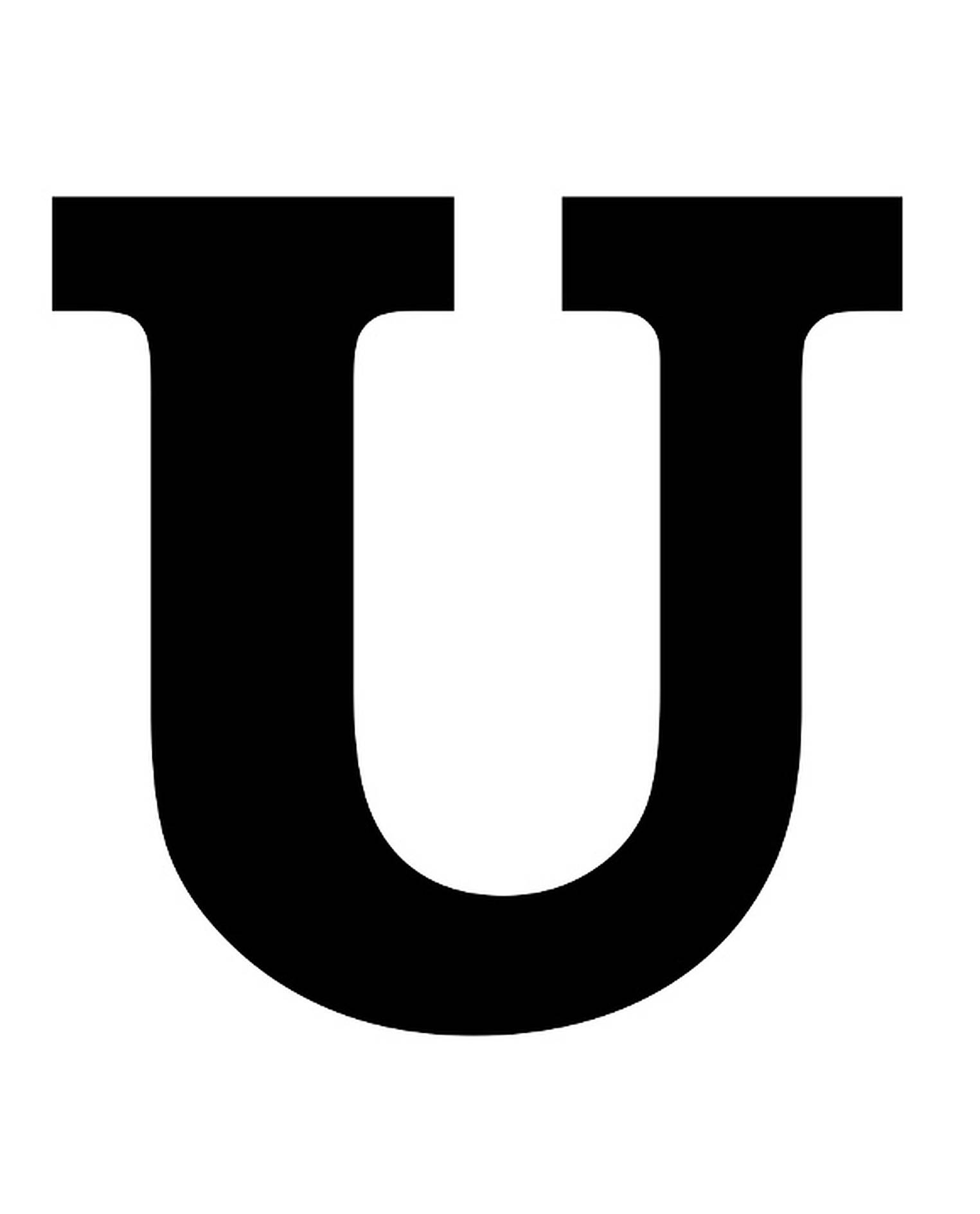 Download Bold Black Wooden Letter U Wallpaper Wallpapers