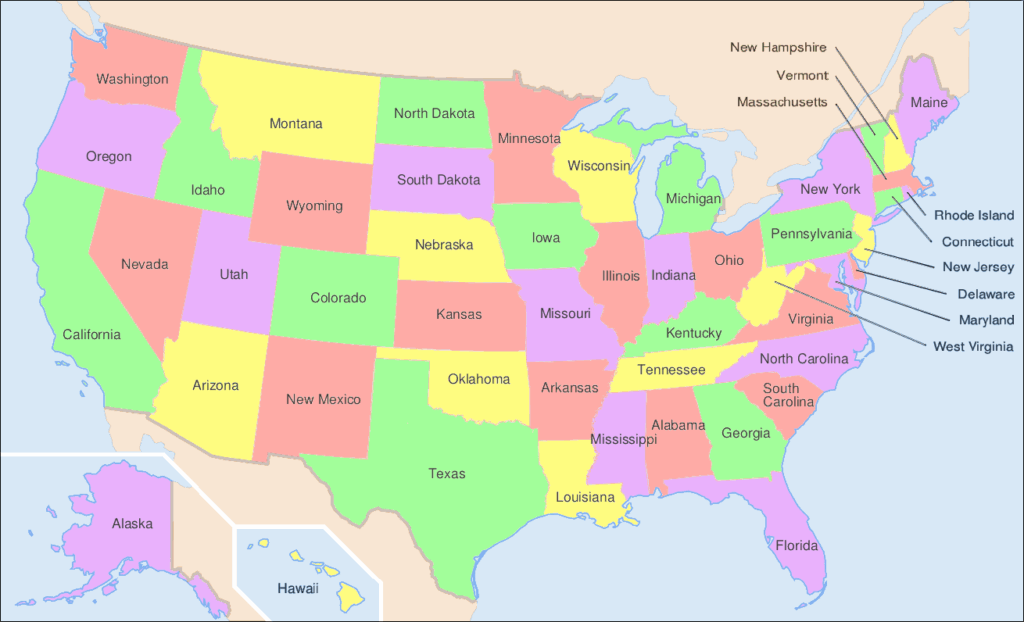 State Map With Capitals Printable: Explore and Learn the US States ...