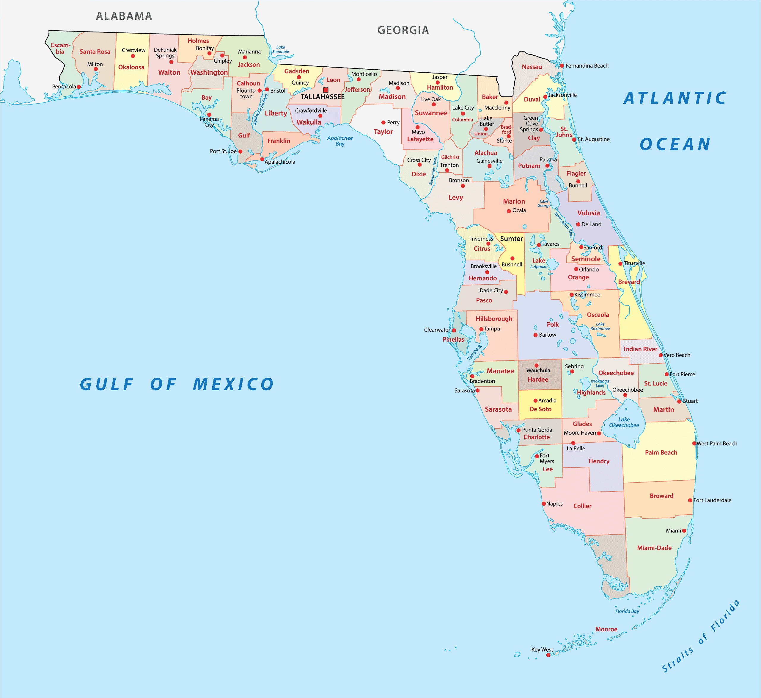 Florida Counties Map Mappr