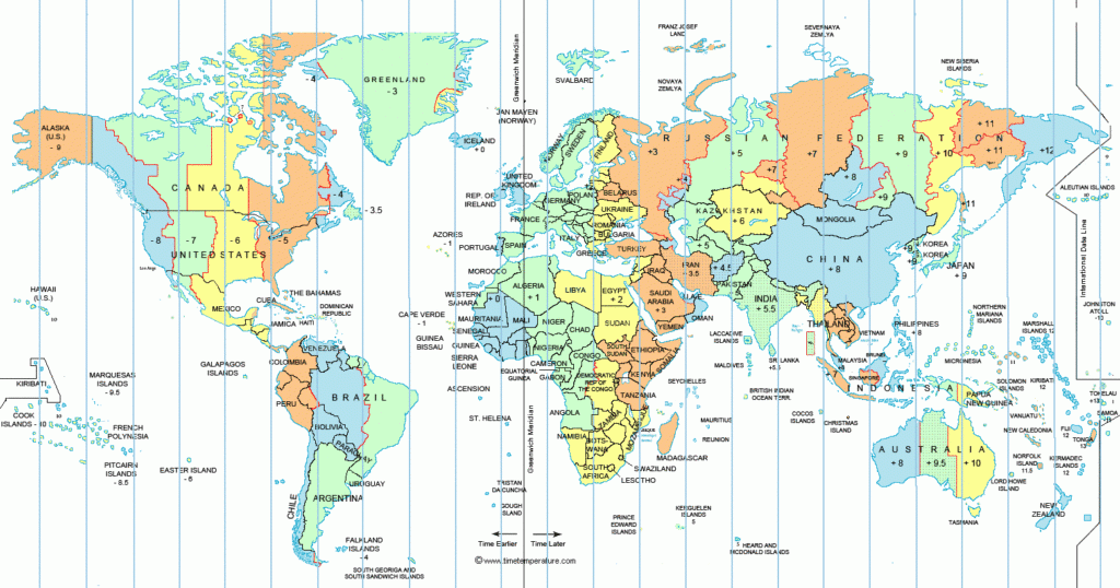 Free Large World Time Zone Map Printable PDF Free Large World Time Zone Map Printable PDF