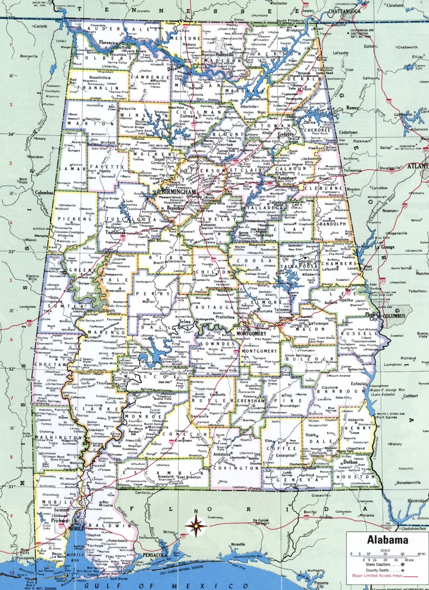 Printable Map Of Alabama: Explore the Heart of the South - map ...