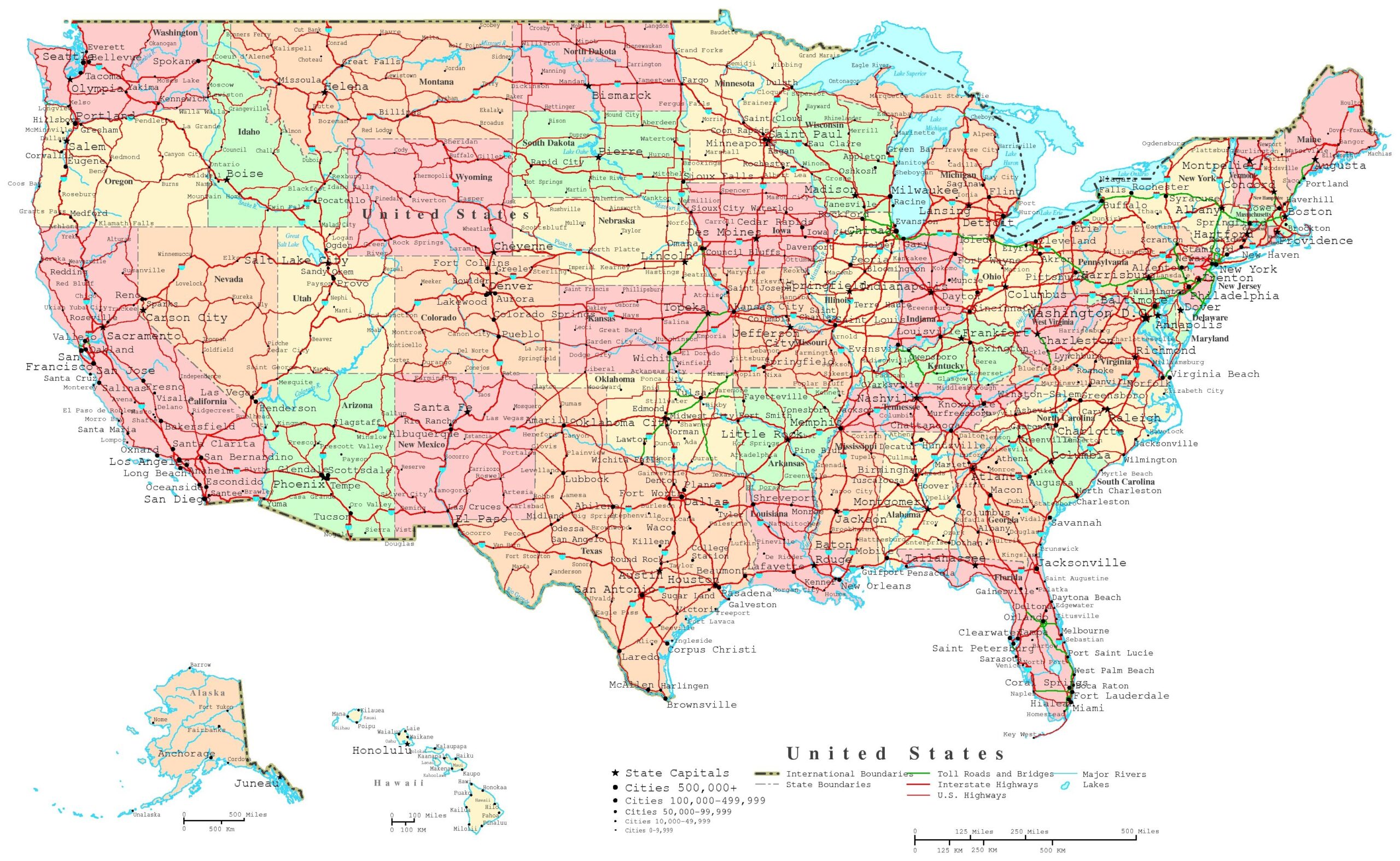 Free Printable Map Of The Usa Allfreepapercraftscom Usa Map Printable 