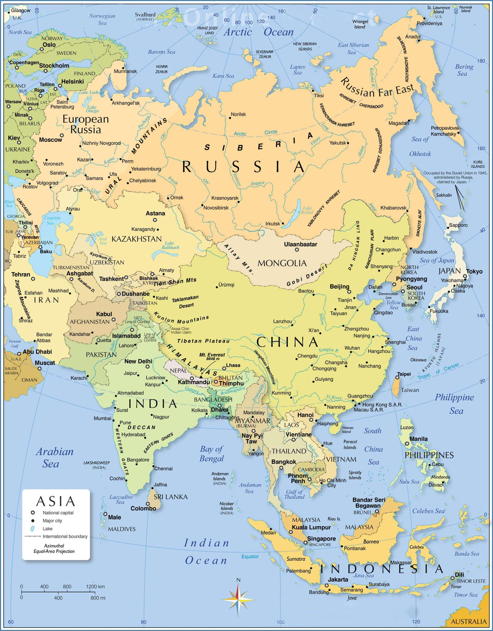 Map Of Asia Download Asian Maps FREE 