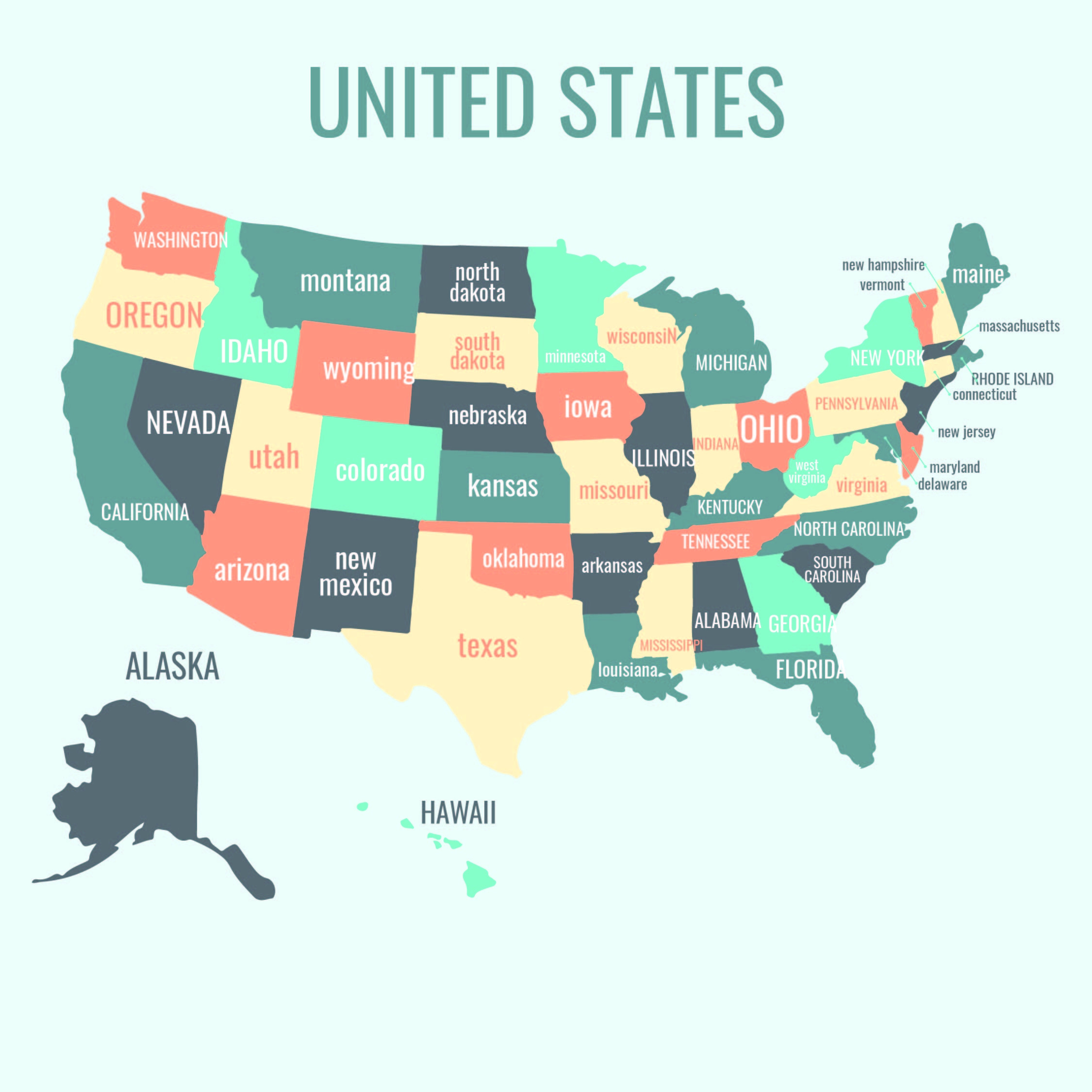 Map Of United States 15 Free PDF Printables Printablee