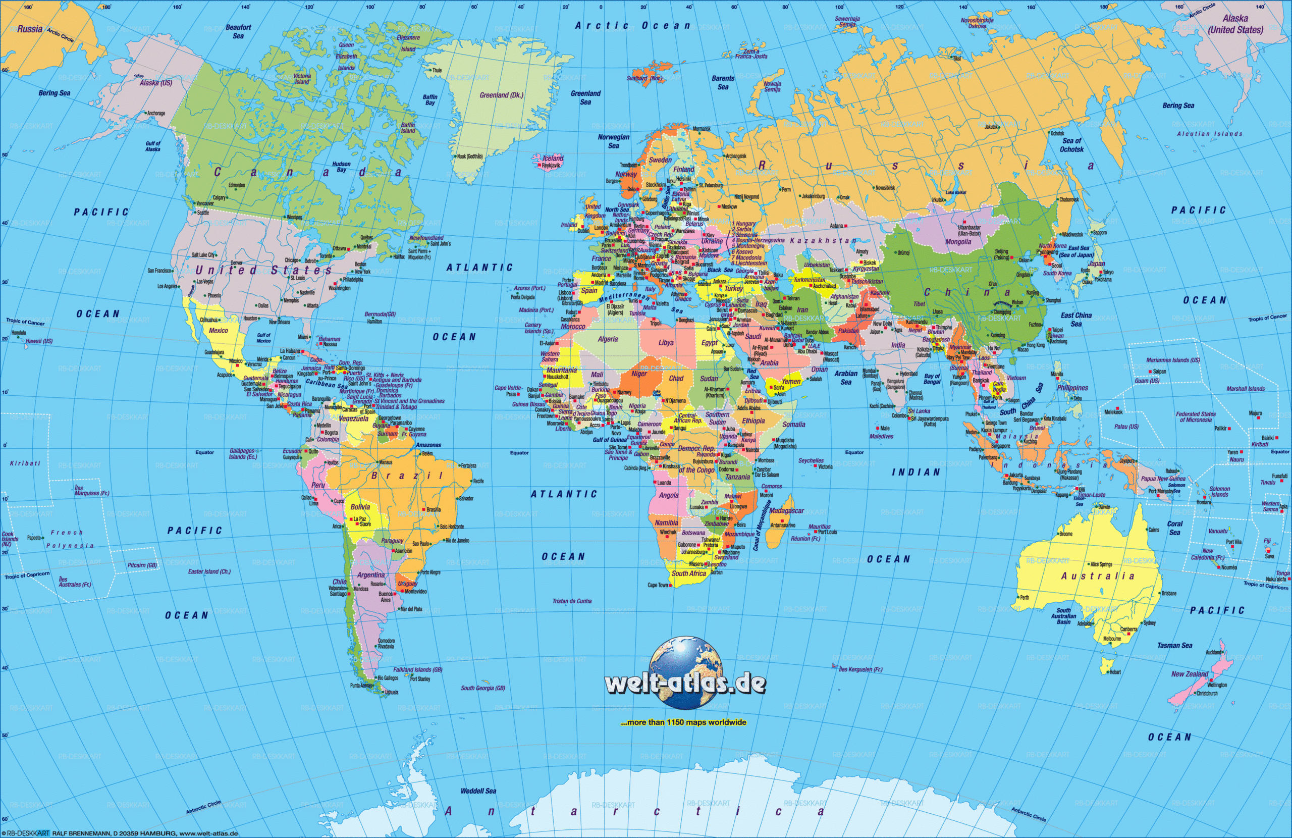 Map Of World Political small Version General Map Region Of The 