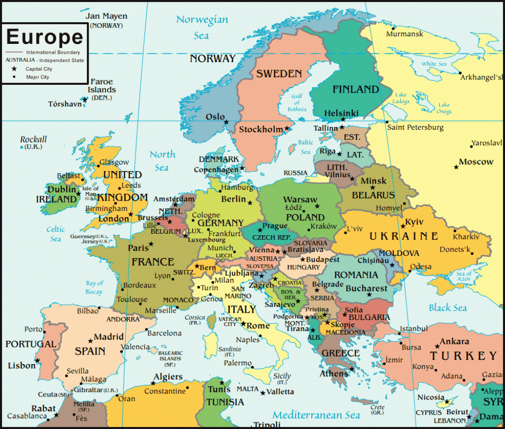Maps Of Europe Printable Map Of Europe Printable Maps Images