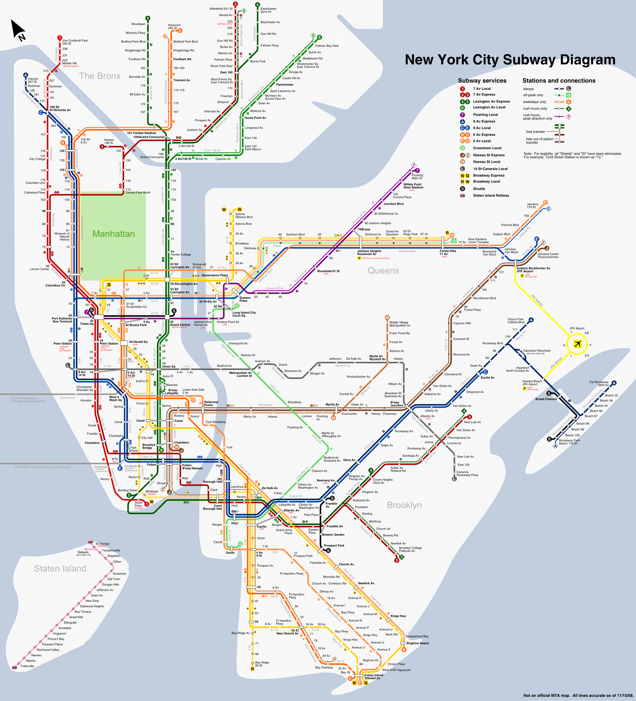 New York Subway Map metro Mapsof