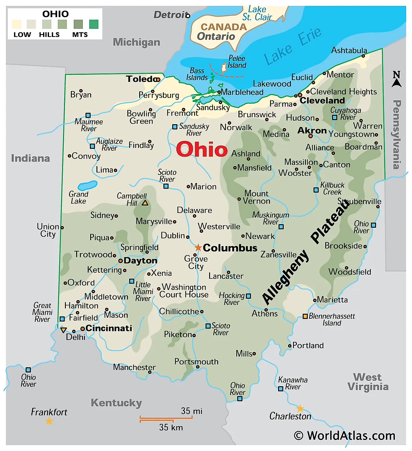 Ohio Map With Cities And Towns Map