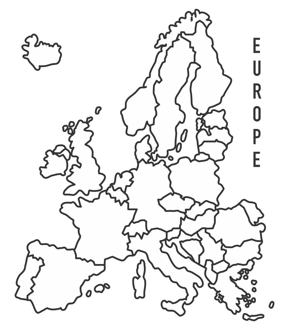 Printable Black And White Europe Map Printable JD