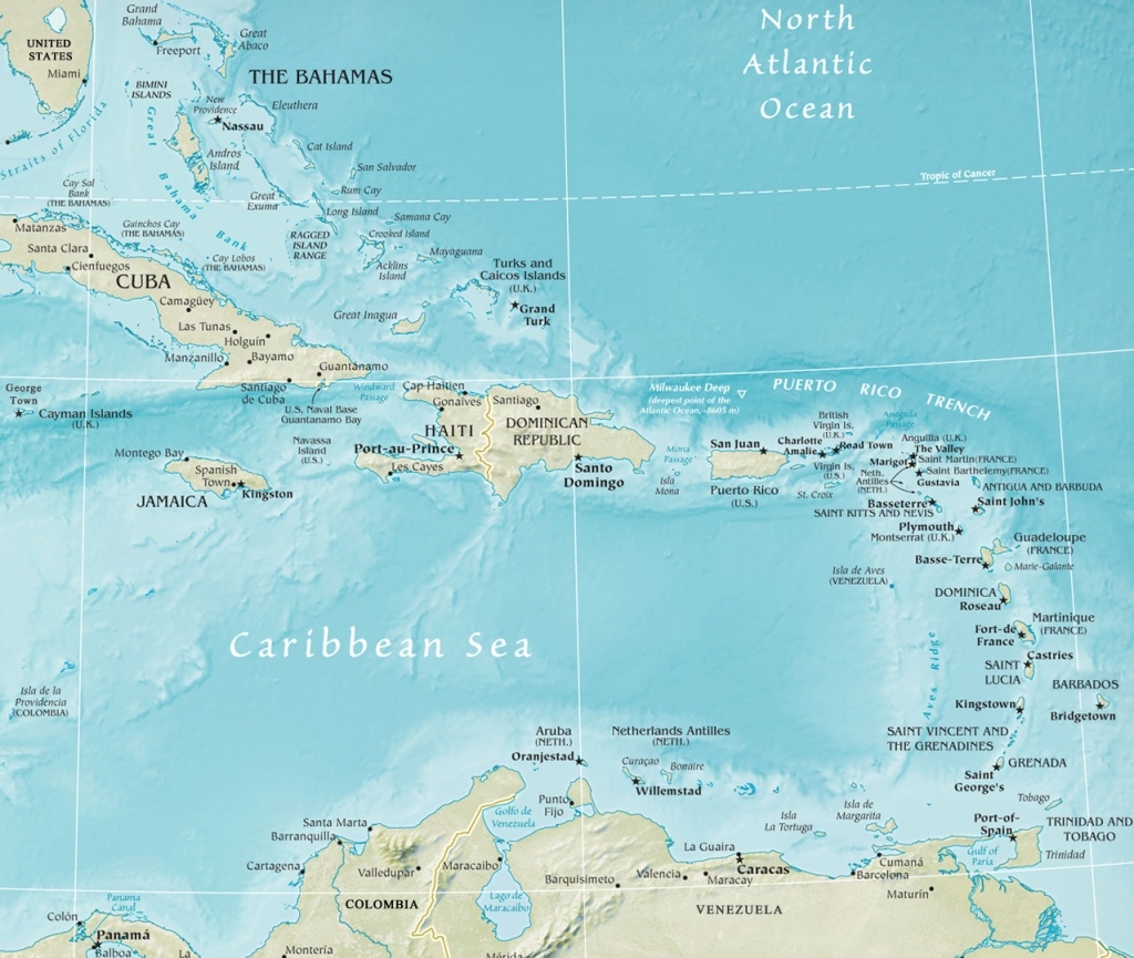 Printable Caribbean Map