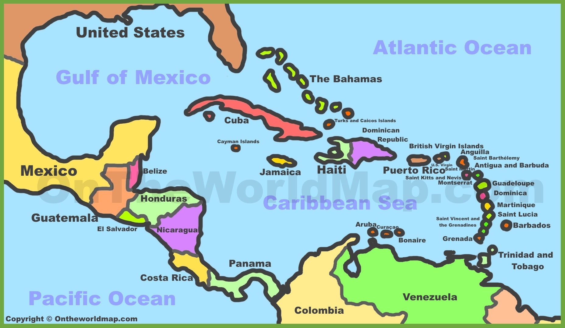 Printable Caribbean Map: Explore the Beauty of the Islands map