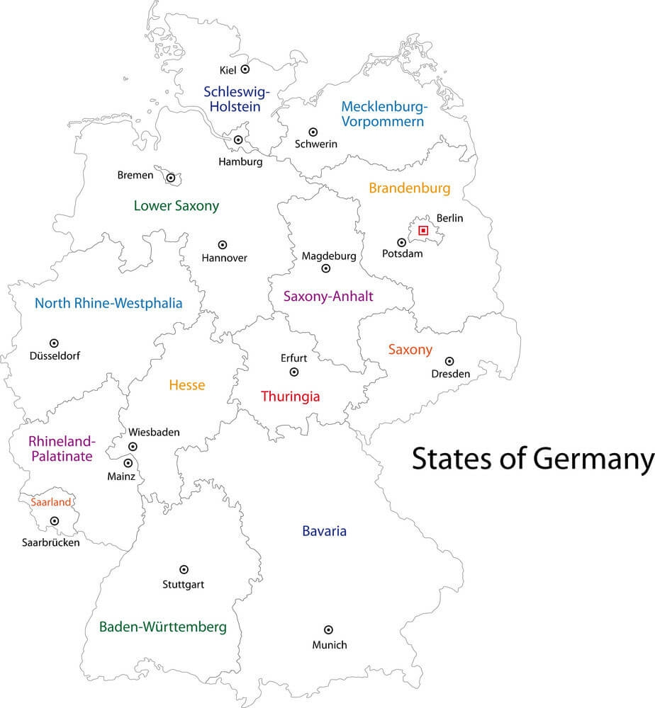 Printable Germany Map Language Free Download And Print For You