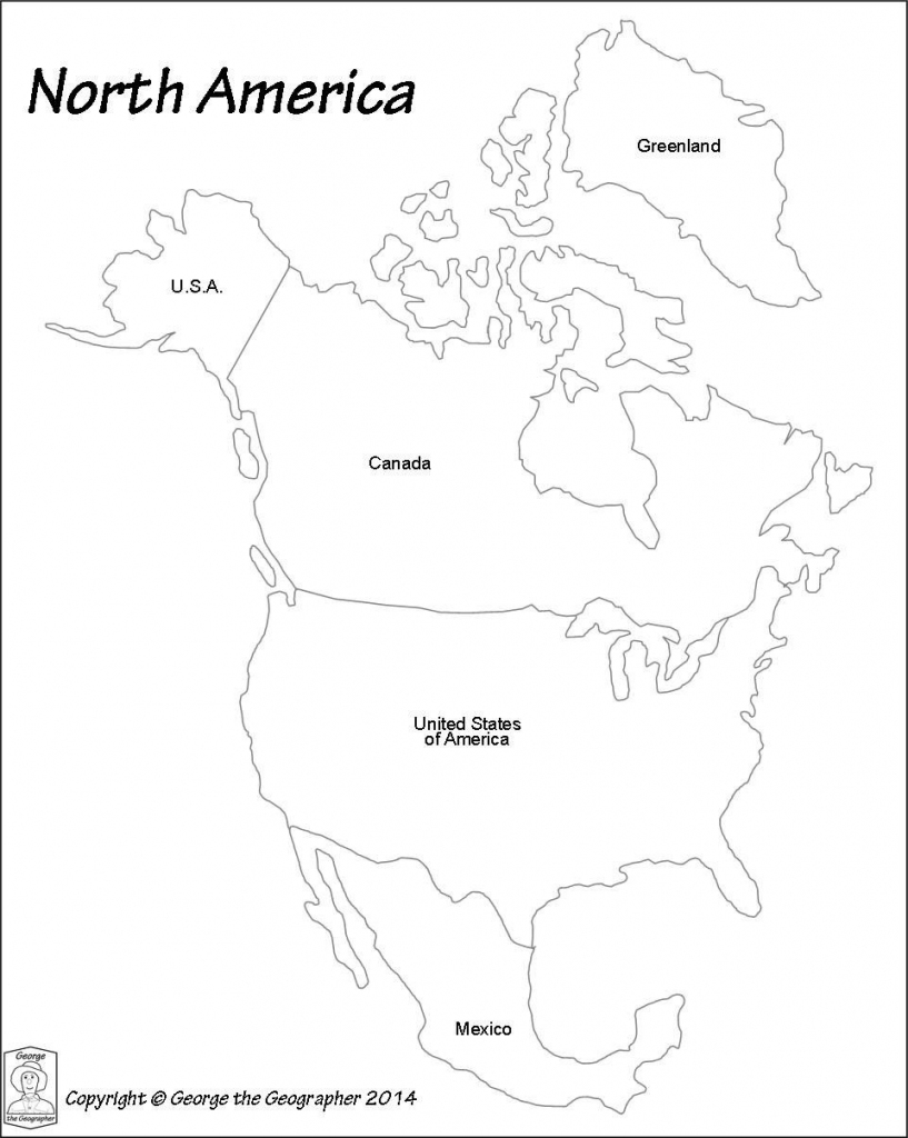 Printable Map North America