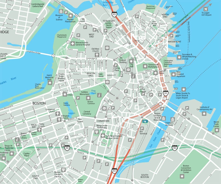 BOSTON CITY MAP PRINTABLE visual data 2
