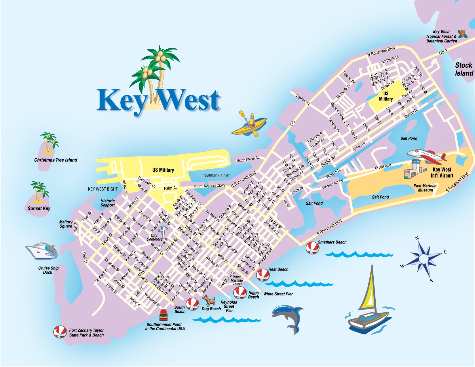 Printable Map Of Duval Street Key West Adams Printable Map