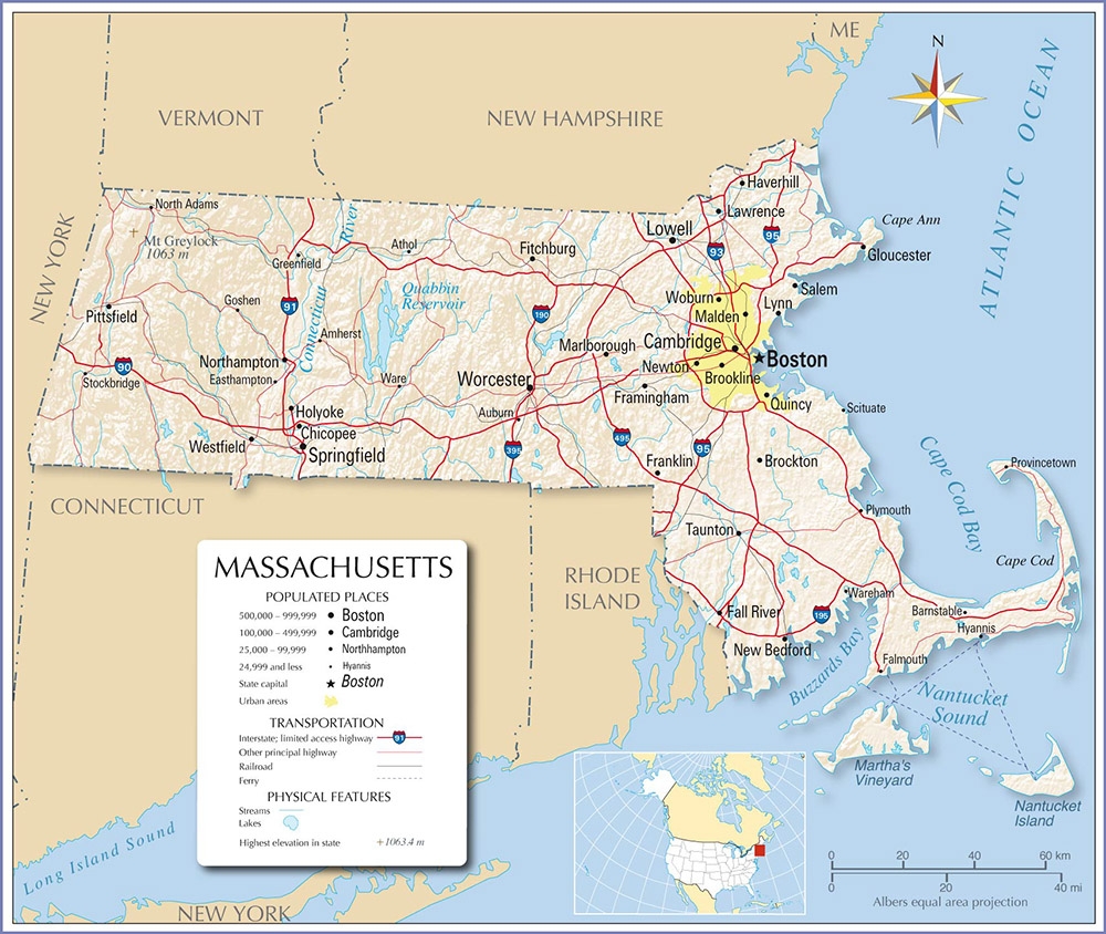 Printable Map Of Massachusetts Towns Adams Printable Map