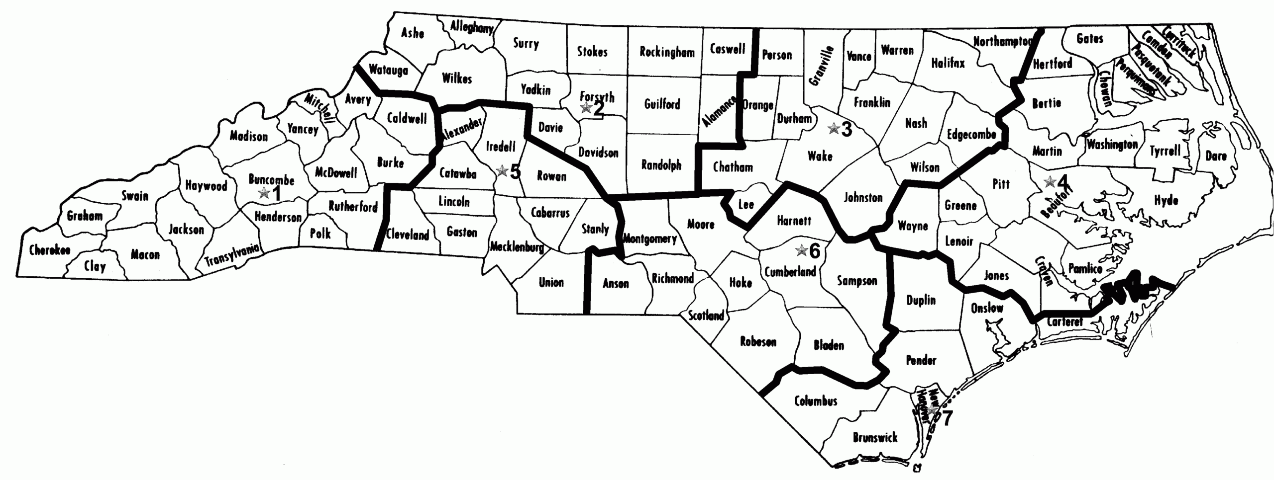 Printable North Carolina County Map