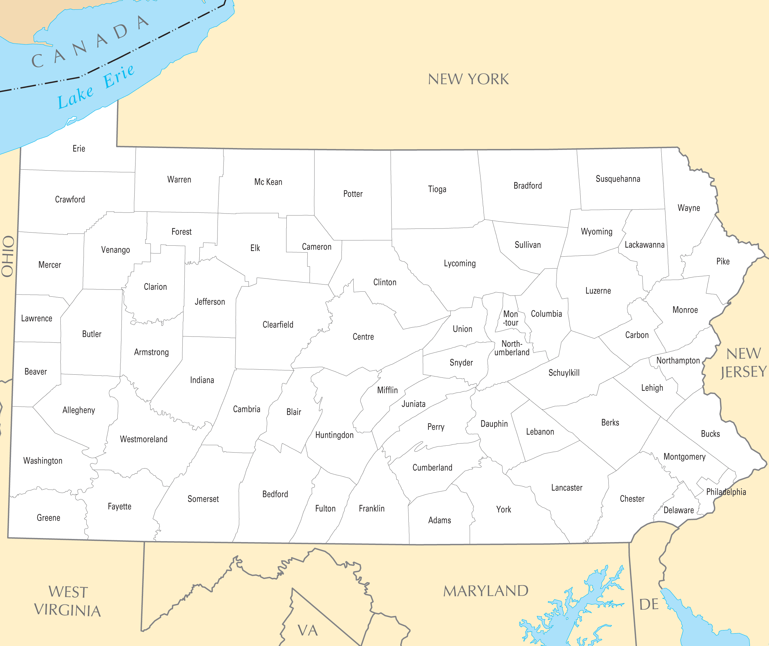 Printable Pa County Map Printable New Year Banners