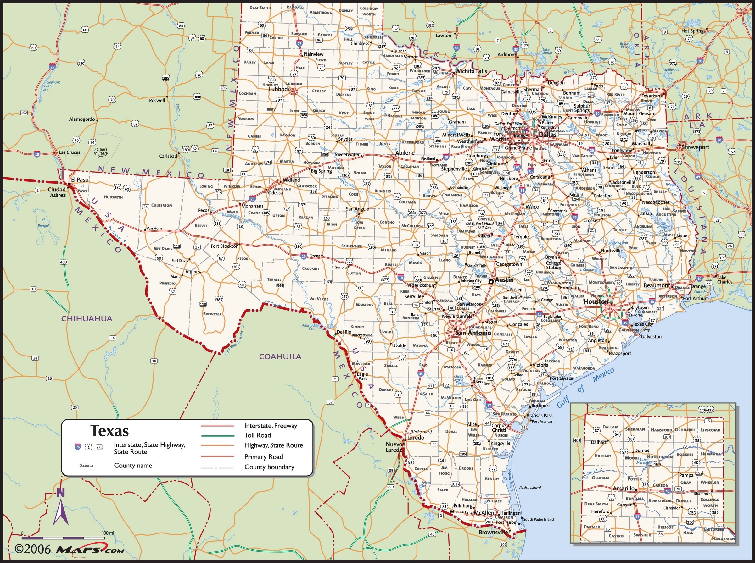 Printable Tx Map Printable Tx Map