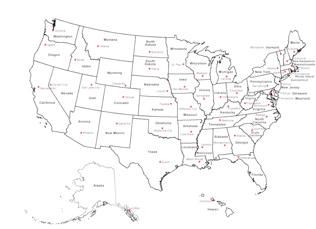 Printable Us Map With Capitals Us States Map Fresh Printable Map Free