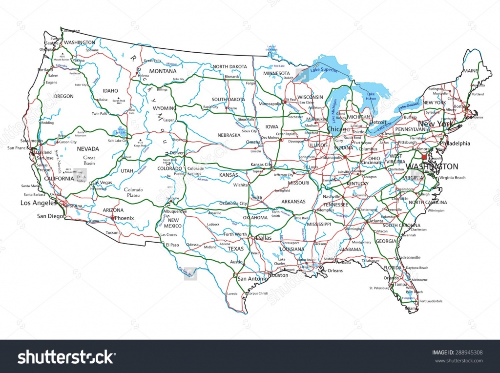 Printable Us Map With Interstate Highways Valid United States Major 