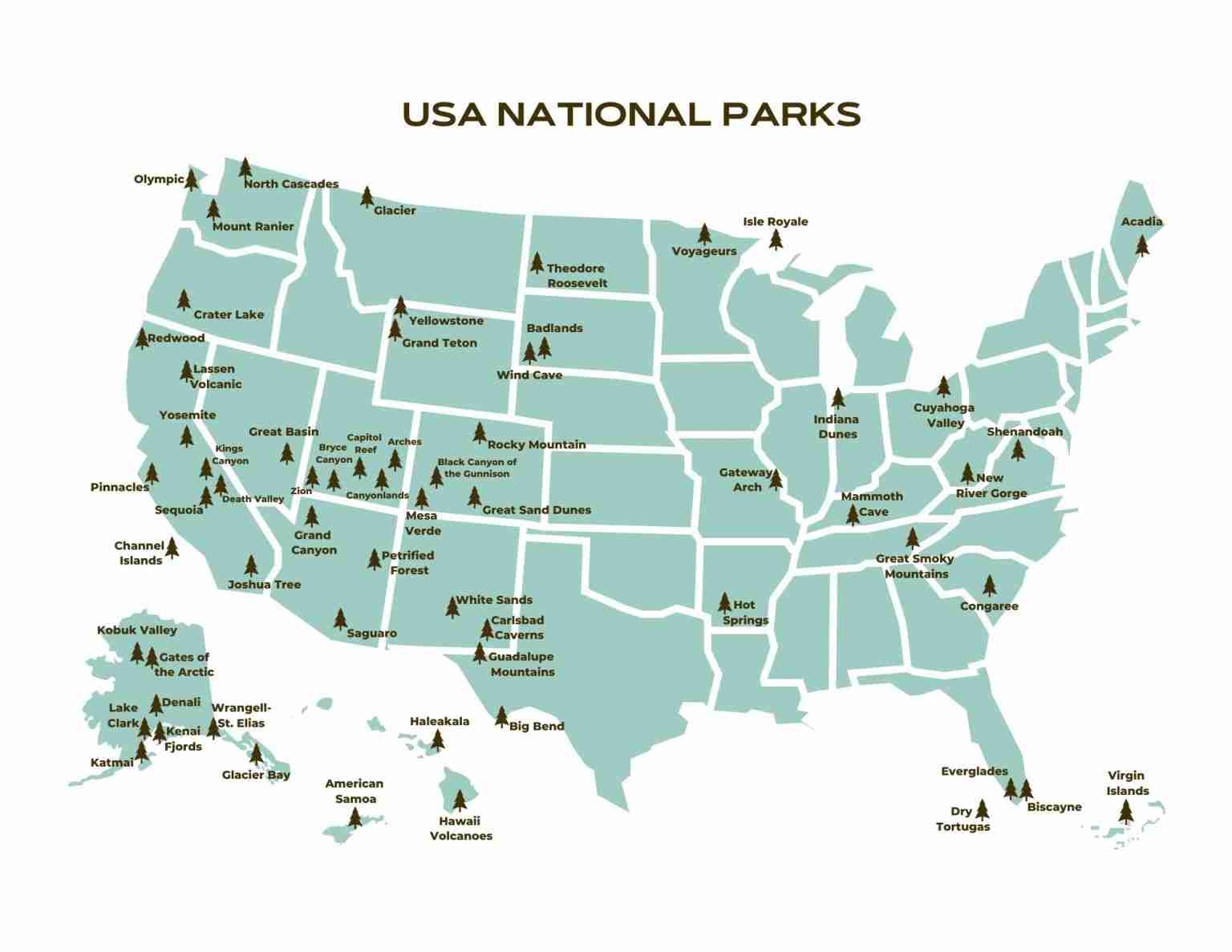 Printable Usa National Parks Map Us National Parks Et Vrogue co