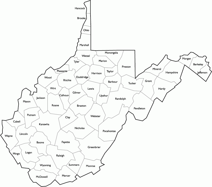 Printable Wv County Map