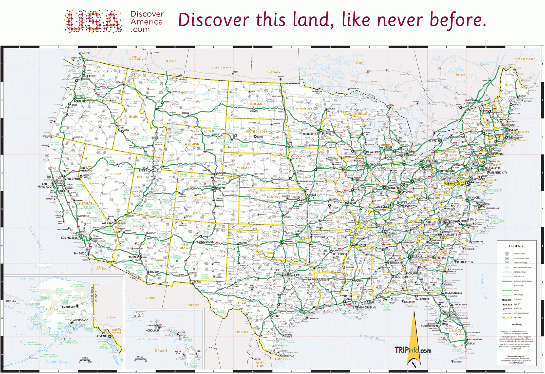 Road Map Of The United States Printable