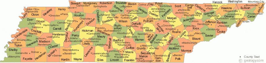 Tennessee County Map