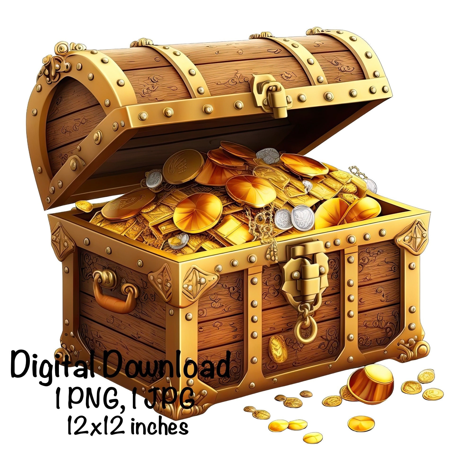 Treasure Chest Clipart Treasure Hunt PNG Pirate Digital Clip Etsy 