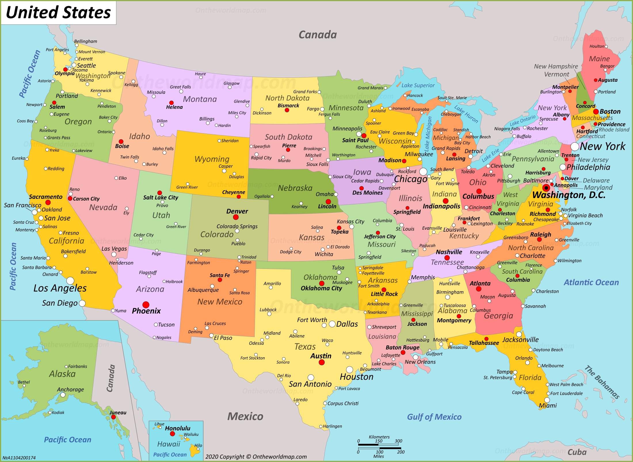 USA Map Maps Of The United States Of America