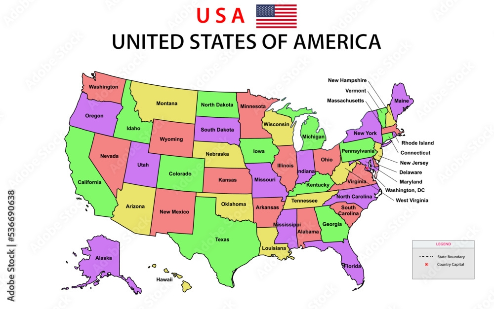USA Map Political Map Of The United States Of America US Map With